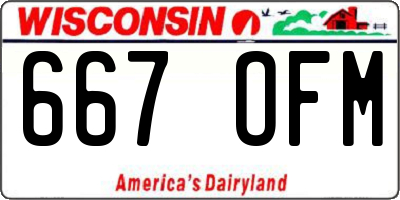 WI license plate 667OFM
