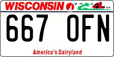 WI license plate 667OFN