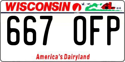 WI license plate 667OFP