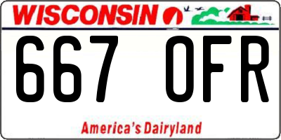 WI license plate 667OFR