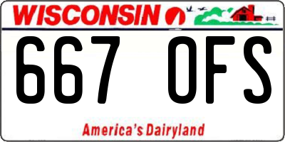 WI license plate 667OFS