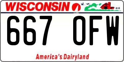 WI license plate 667OFW