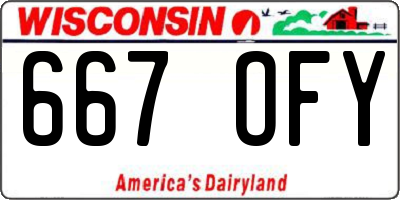 WI license plate 667OFY