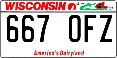 WI license plate 667OFZ