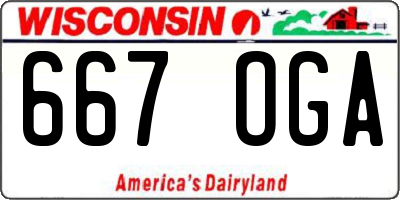 WI license plate 667OGA