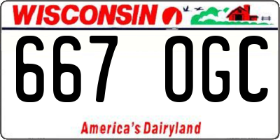 WI license plate 667OGC