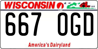 WI license plate 667OGD