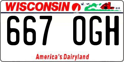 WI license plate 667OGH