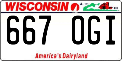 WI license plate 667OGI