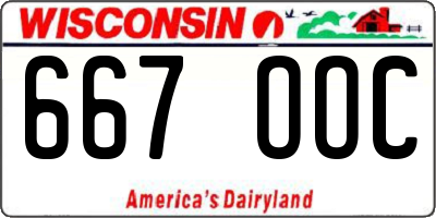 WI license plate 667OOC