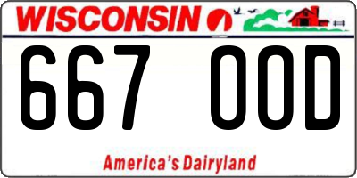 WI license plate 667OOD