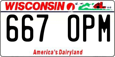 WI license plate 667OPM