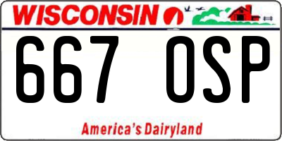 WI license plate 667OSP