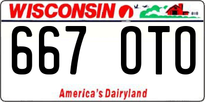 WI license plate 667OTO