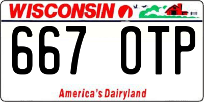 WI license plate 667OTP