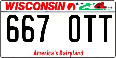 WI license plate 667OTT