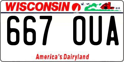 WI license plate 667OUA
