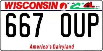 WI license plate 667OUP