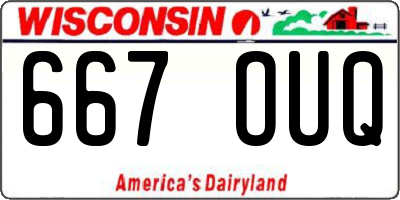 WI license plate 667OUQ