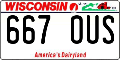 WI license plate 667OUS