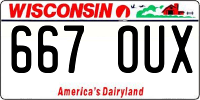 WI license plate 667OUX