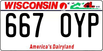 WI license plate 667OYP
