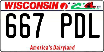 WI license plate 667PDL