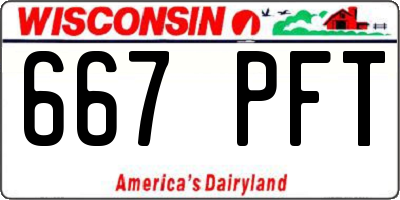 WI license plate 667PFT