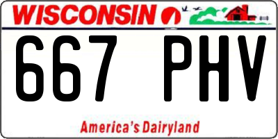 WI license plate 667PHV