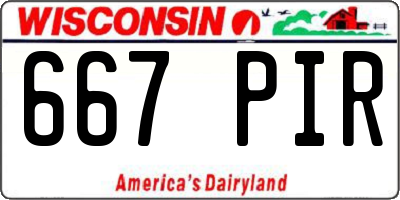 WI license plate 667PIR