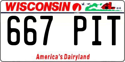 WI license plate 667PIT