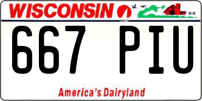 WI license plate 667PIU