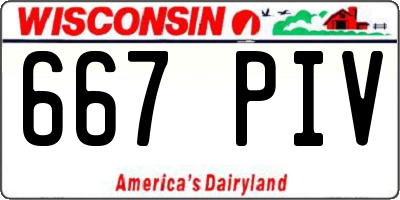 WI license plate 667PIV