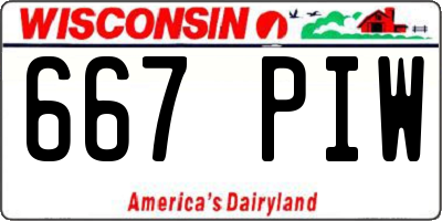 WI license plate 667PIW