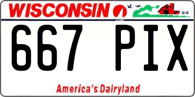 WI license plate 667PIX