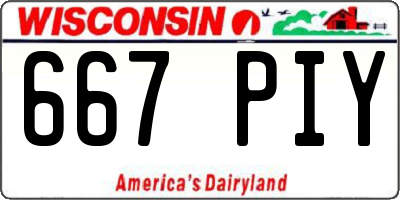 WI license plate 667PIY