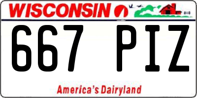 WI license plate 667PIZ
