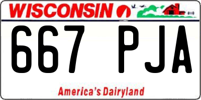 WI license plate 667PJA