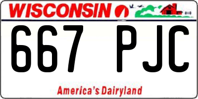 WI license plate 667PJC