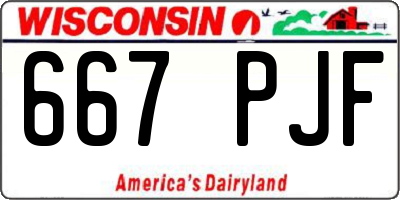 WI license plate 667PJF