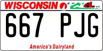 WI license plate 667PJG