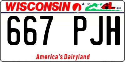 WI license plate 667PJH