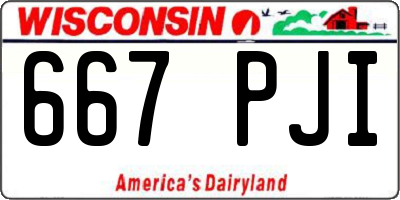 WI license plate 667PJI