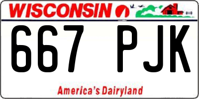 WI license plate 667PJK