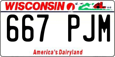 WI license plate 667PJM