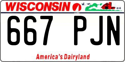 WI license plate 667PJN