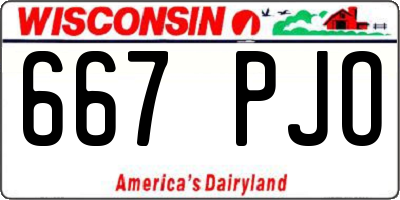 WI license plate 667PJO