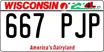 WI license plate 667PJP