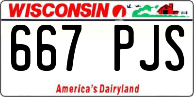 WI license plate 667PJS