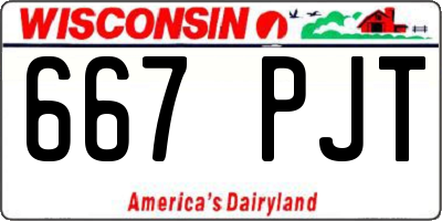 WI license plate 667PJT